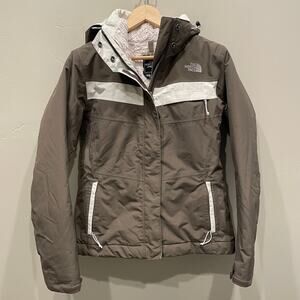 The North Face Women’s Hooded Hyvent Jacket Brown White - Size: Small
